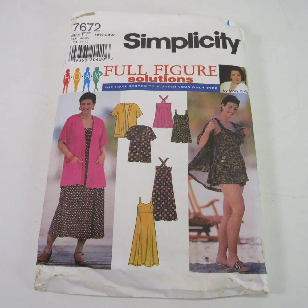 simplicity 7672 Mary Duffy jacket, sundress, cover up sewing pattern